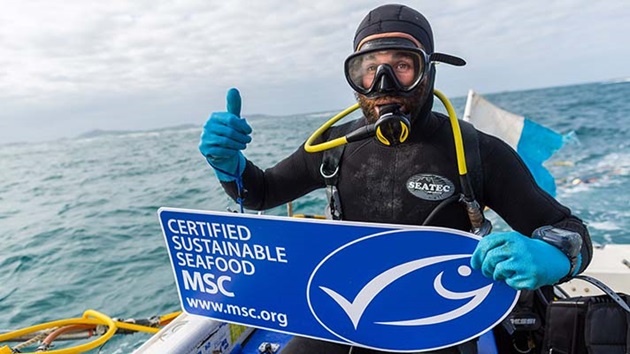 Look for the MSC blue fish tick label