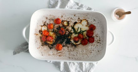 Wild herb crusted toothfish with roast tomato sauce - Step 1