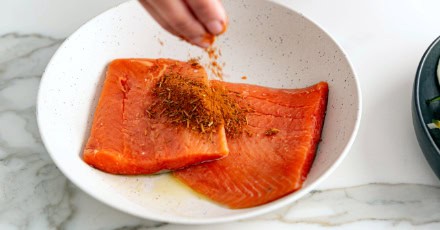 Wild one-pan Cajun salmon with zucchini pasta - Step 2