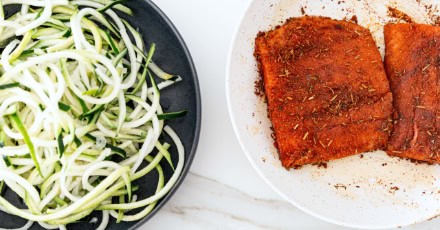 Wild one-pan Cajun salmon with zucchini pasta - Step 3