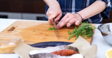 Wild crispy skin salmon with white bean and coriander puree - Step 4