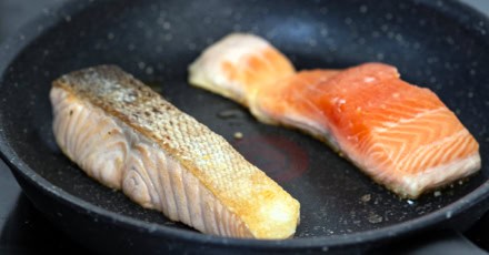 Wild crispy skin salmon with white bean and coriander puree - Step 5