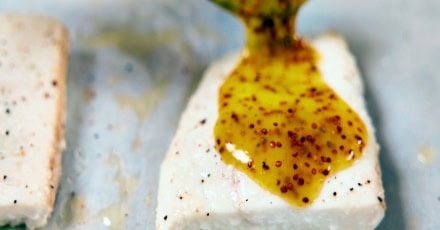 Flaked Wild Halibut Salad with a Crunchy Seed Topper