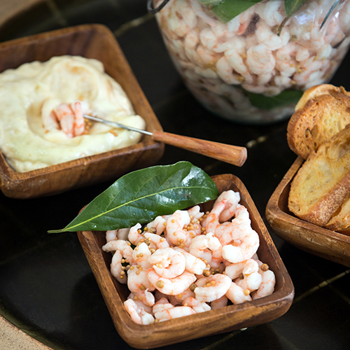 Pickled Cold Water Shrimp With Roasted Garlic Aioli Marine Stewardship Council