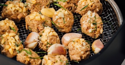 Air Fried Garlic Tuna Nuggets with Lemongrass and Lime Leaves