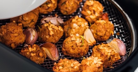 Air Fried Garlic Tuna Nuggets with Lemongrass and Lime Leaves