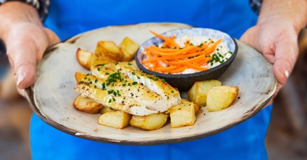 Oven-Baked Cod with Carrot Sauce