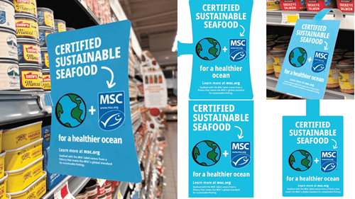 In Store Marketing Kits-min Collage of MSC signage in grocery stores